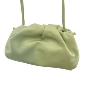 B&C Bags Cloud Dumpling Pouch Crossbody Shoulder Bag Sage Green Gold‎ Zip